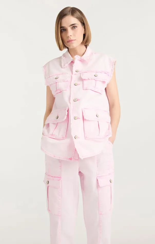 Women Cinq Sept Jackets Sleeveless Vera Jacket Flamingo