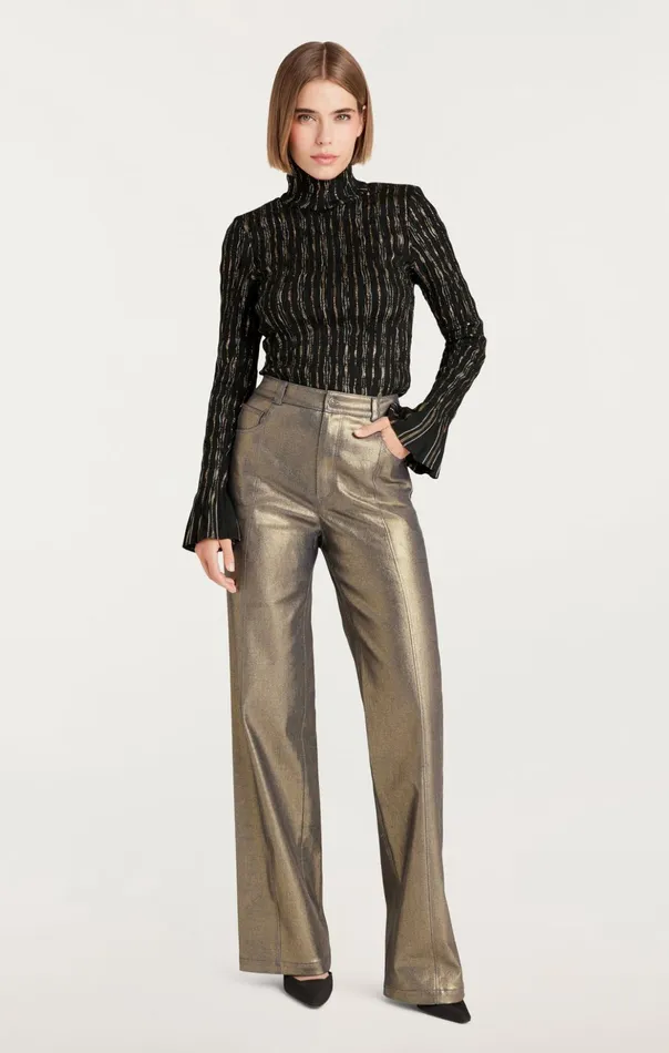 Women Cinq Sept Long Sleeve Tops Cooper Top Blackbronze