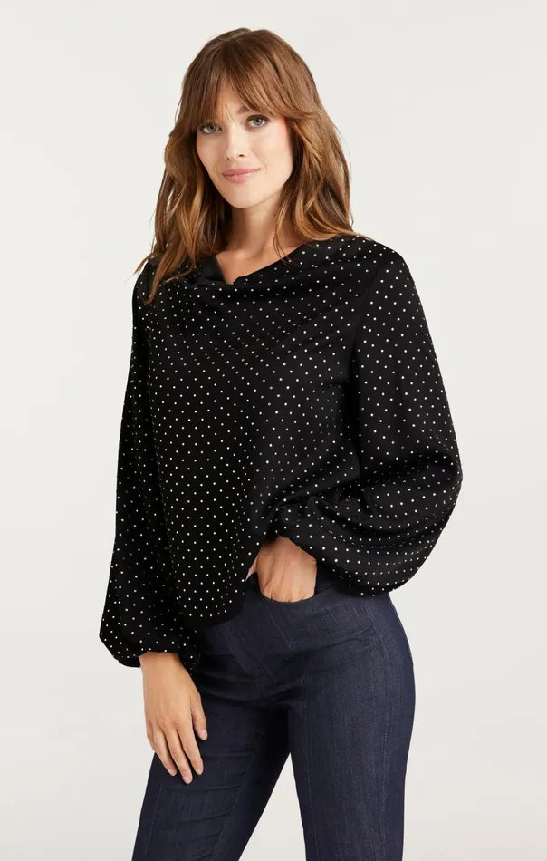 Women Cinq Sept Long Sleeve Tops Irene Top Black