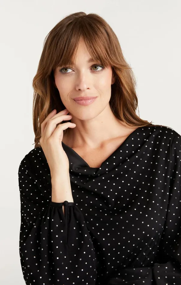 Women Cinq Sept Long Sleeve Tops Irene Top Black
