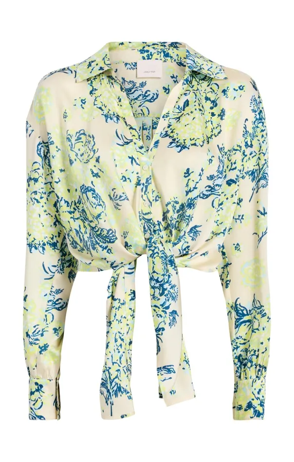 Women Cinq Sept Long Sleeve Tops Seaside Bouquet Marianna Top Light Plaster Multi Women Cinq Sept Long Sleeve Tops Seaside Bouquet Marianna Top Light Plaster Multi