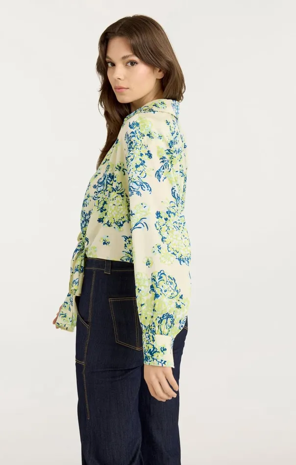 Women Cinq Sept Long Sleeve Tops Seaside Bouquet Marianna Top Light Plaster Multi