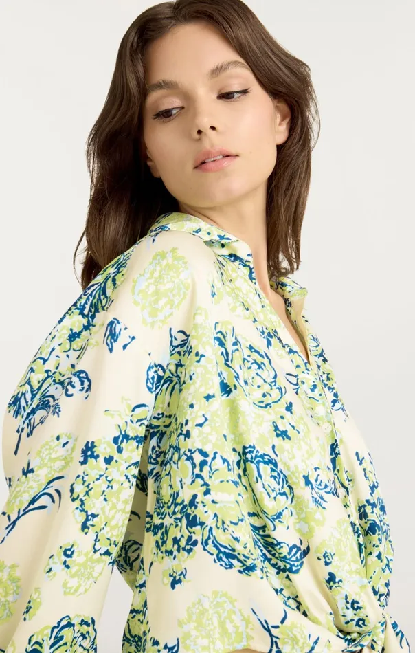 Women Cinq Sept Long Sleeve Tops Seaside Bouquet Marianna Top Light Plaster Multi