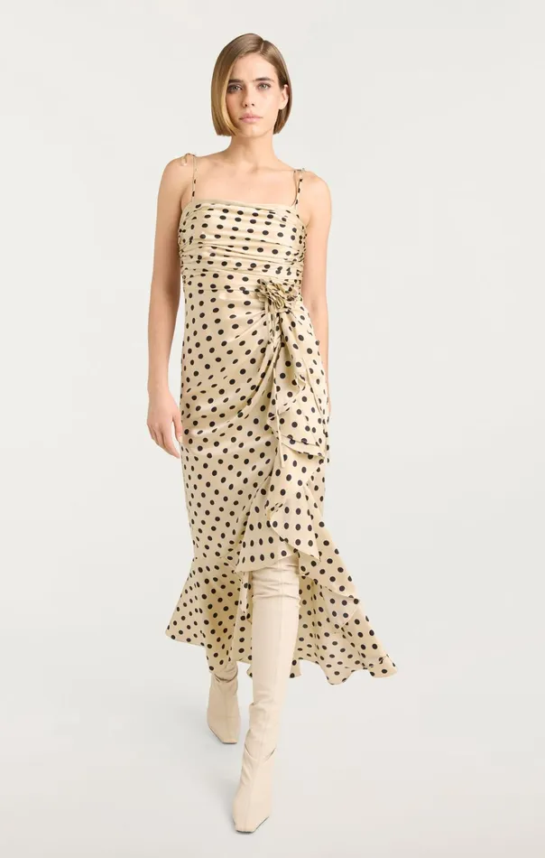 Women Cinq Sept Midi Mireya Dress Gardeniablack