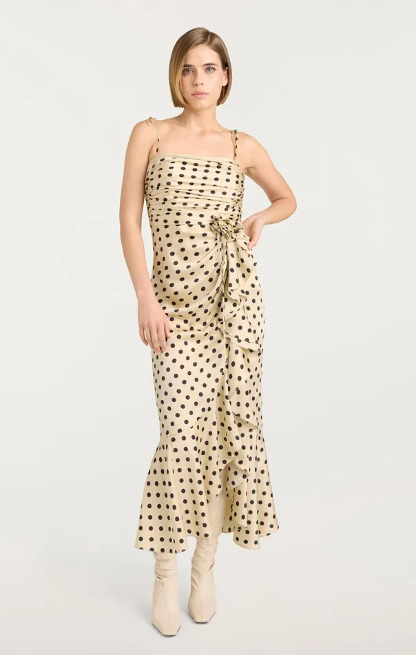 Women Cinq Sept Midi Mireya Dress Gardeniablack