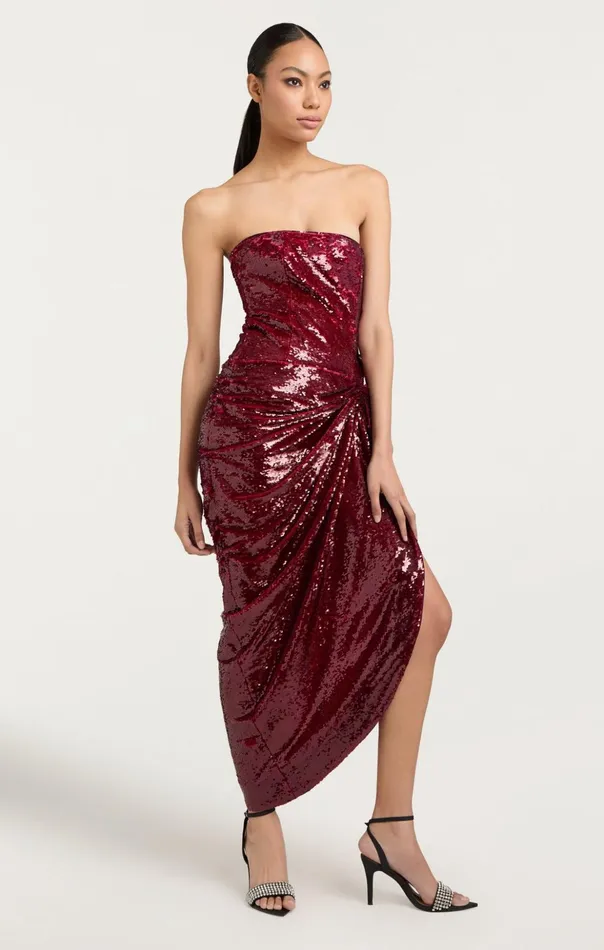Women Cinq Sept Midi Shea Dress Oxblood