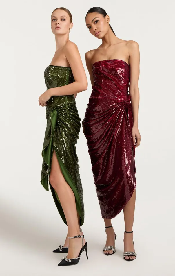 Women Cinq Sept Midi Shea Dress Oxblood