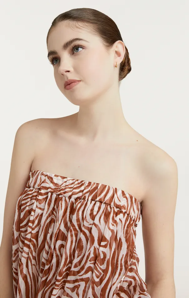 Women Cinq Sept Midi Woodblock Zebra Libbie Coverup Sequoiaivory