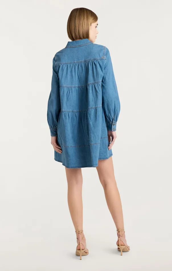 Women Cinq Sept Mini Adette Dress Light Wash