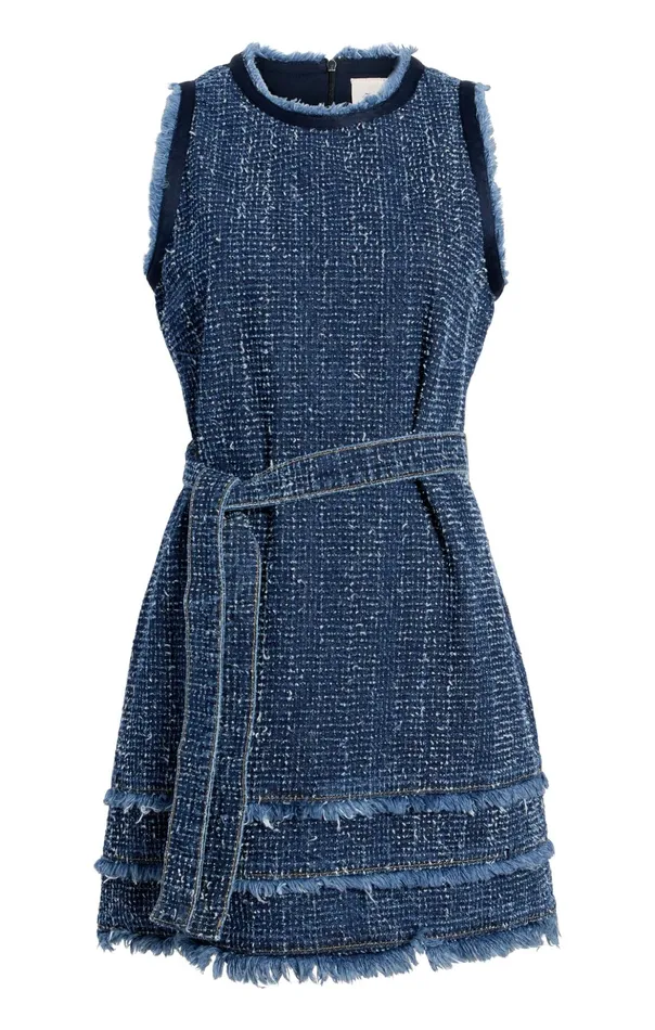Women Cinq Sept Mini Boucle Denim Mindie Dress Indigo