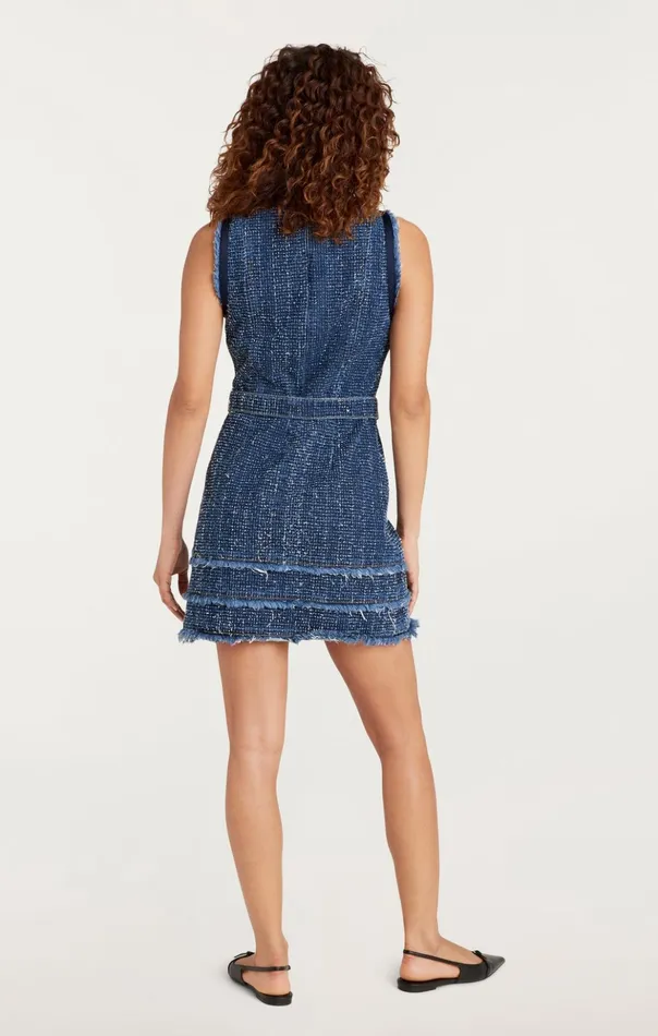 Women Cinq Sept Mini Boucle Denim Mindie Dress Indigo