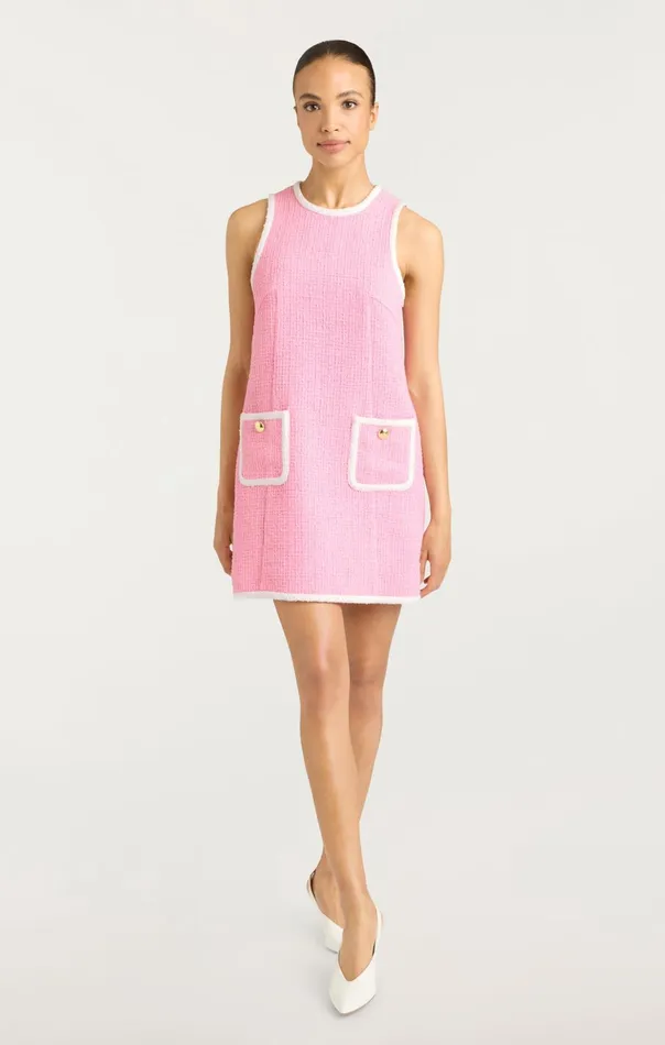 Women Cinq Sept Mini Contrast Auden Dress Flamingowhite