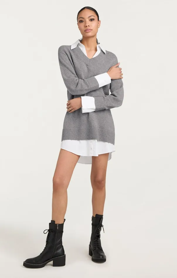 Women Cinq Sept Mini Santina Dress Heather Greywhite