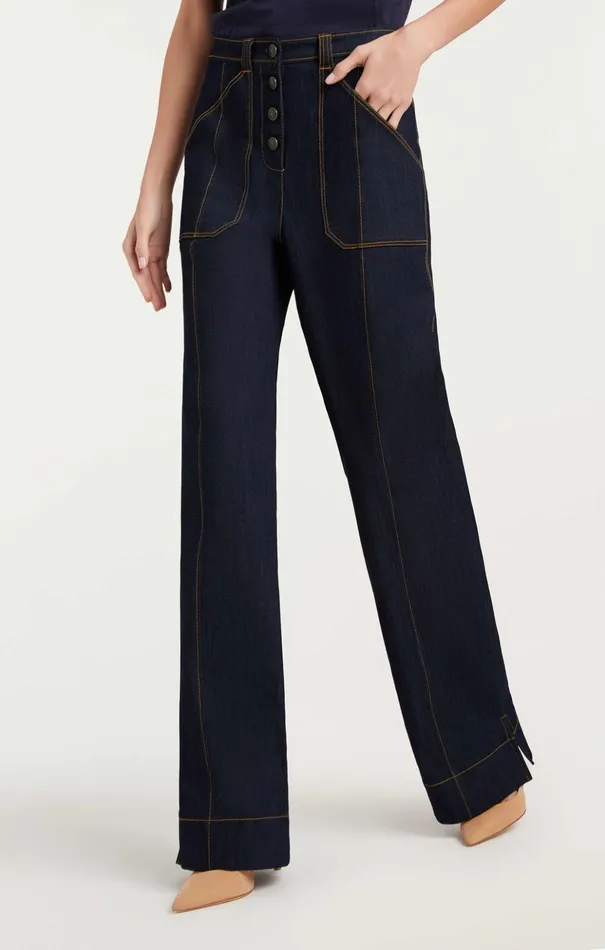 Women Cinq Sept Pants Long Benji Pant Indigo