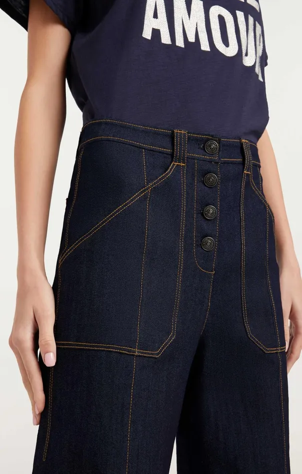 Women Cinq Sept Pants Long Benji Pant Indigo