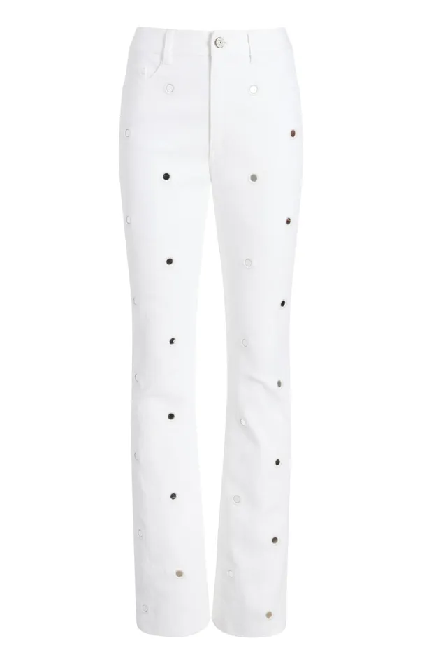 Women Cinq Sept Pants Mirror Denim Shailene Pant White