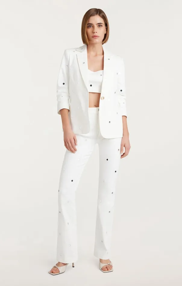 Women Cinq Sept Pants Mirror Denim Shailene Pant White