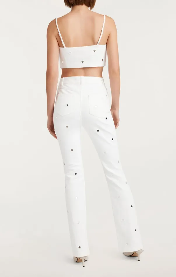 Women Cinq Sept Pants Mirror Denim Shailene Pant White