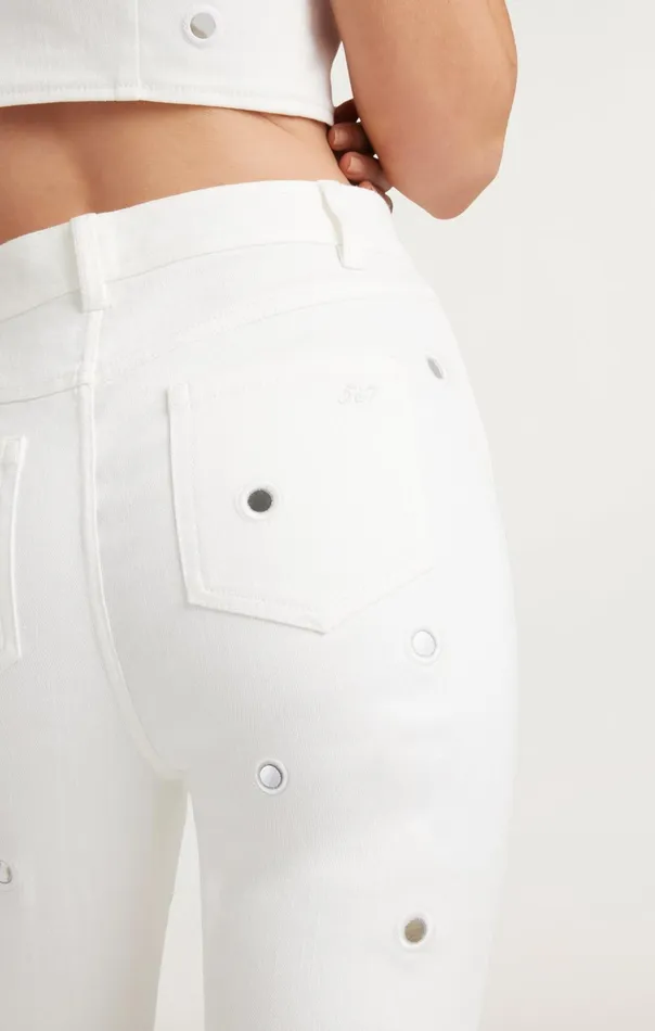 Women Cinq Sept Pants Mirror Denim Shailene Pant White