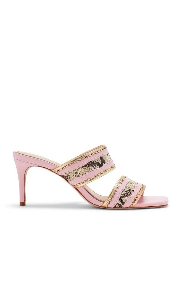 Women Cinq Sept Rosalie Metallic Snake Sandal Venus Pinkgold