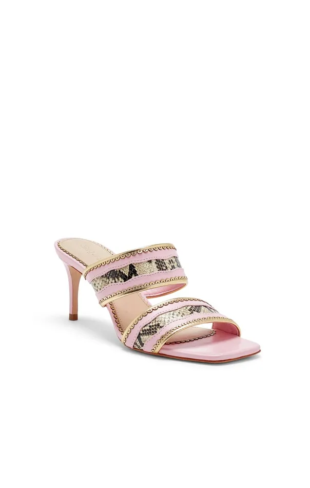 Women Cinq Sept Rosalie Metallic Snake Sandal Venus Pinkgold