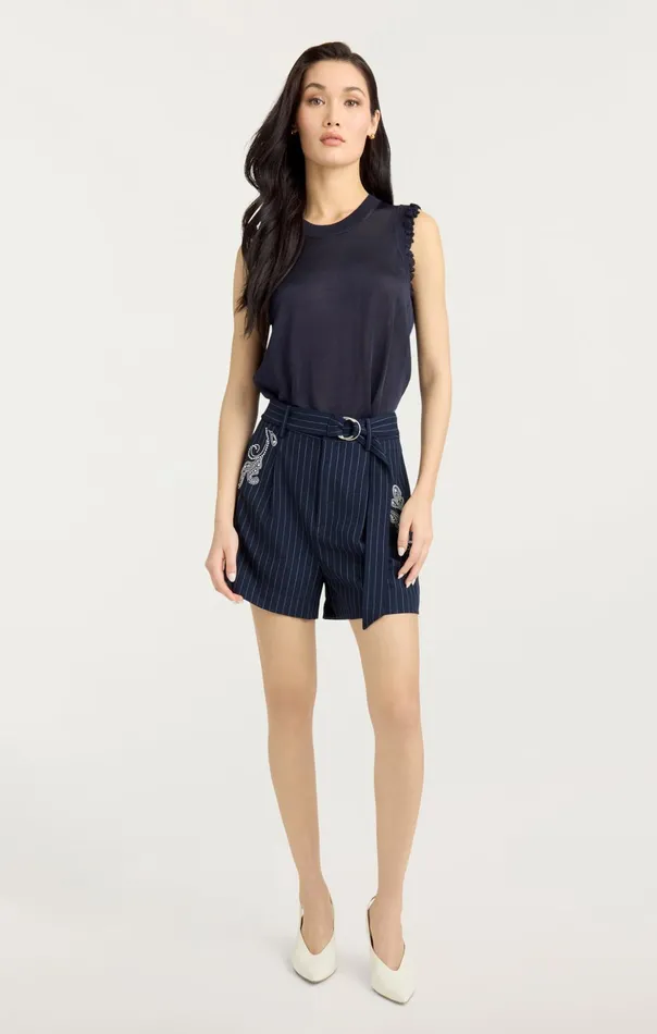 Women Cinq Sept Shorts Rebecca Short Navyivory