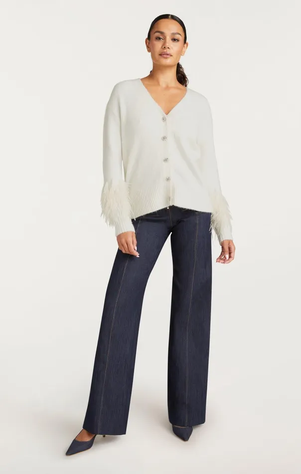 Women Cinq Sept Sweaters and Knits Briana Cardigan Ivory