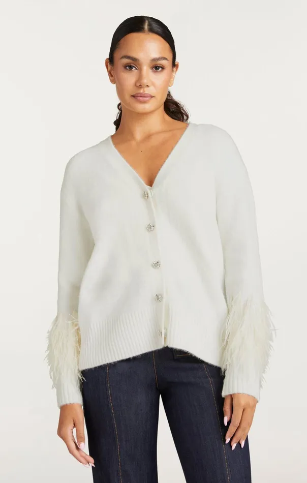 Women Cinq Sept Sweaters and Knits Briana Cardigan Ivory
