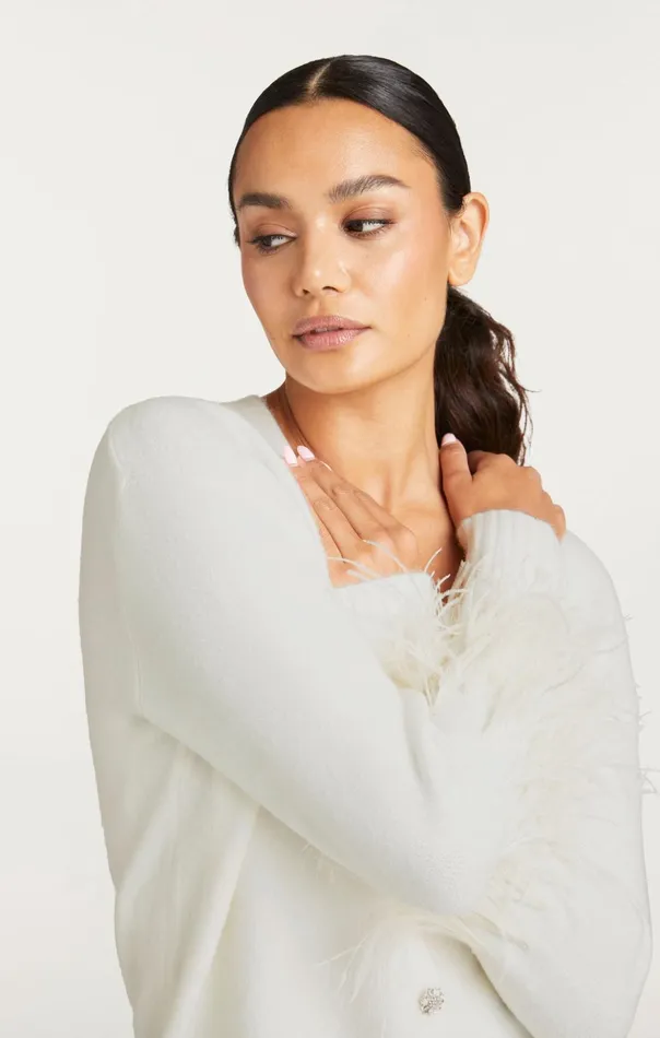 Women Cinq Sept Sweaters and Knits Briana Cardigan Ivory
