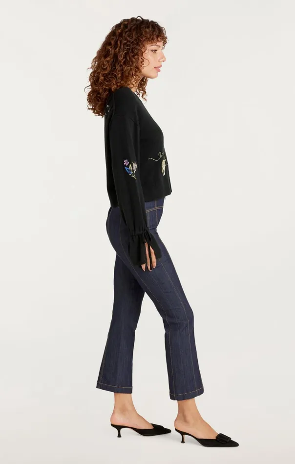 Women Cinq Sept Sweaters and Knits Heritage Patch Tasha Pullover Black Multi