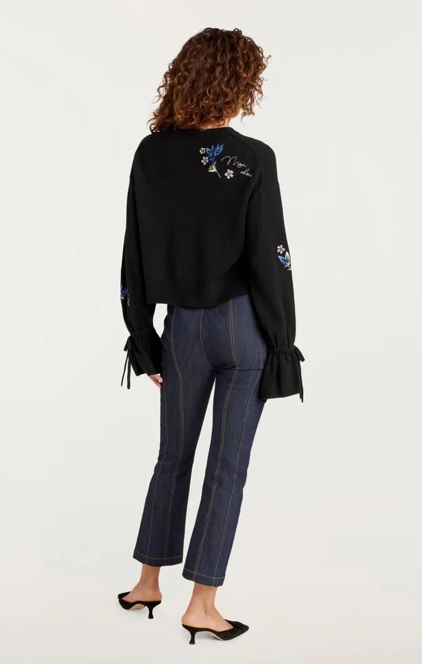 Women Cinq Sept Sweaters and Knits Heritage Patch Tasha Pullover Black Multi