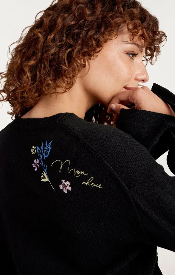 Women Cinq Sept Sweaters and Knits Heritage Patch Tasha Pullover Black Multi