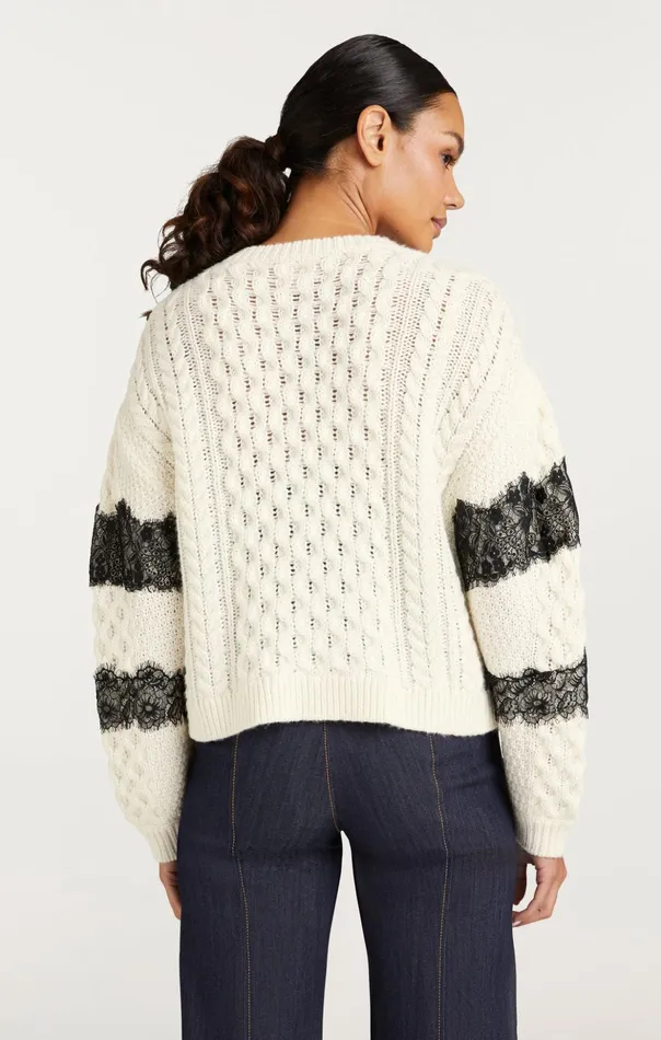 Women Cinq Sept Sweaters and Knits Louise Cardigan Ivoryblack