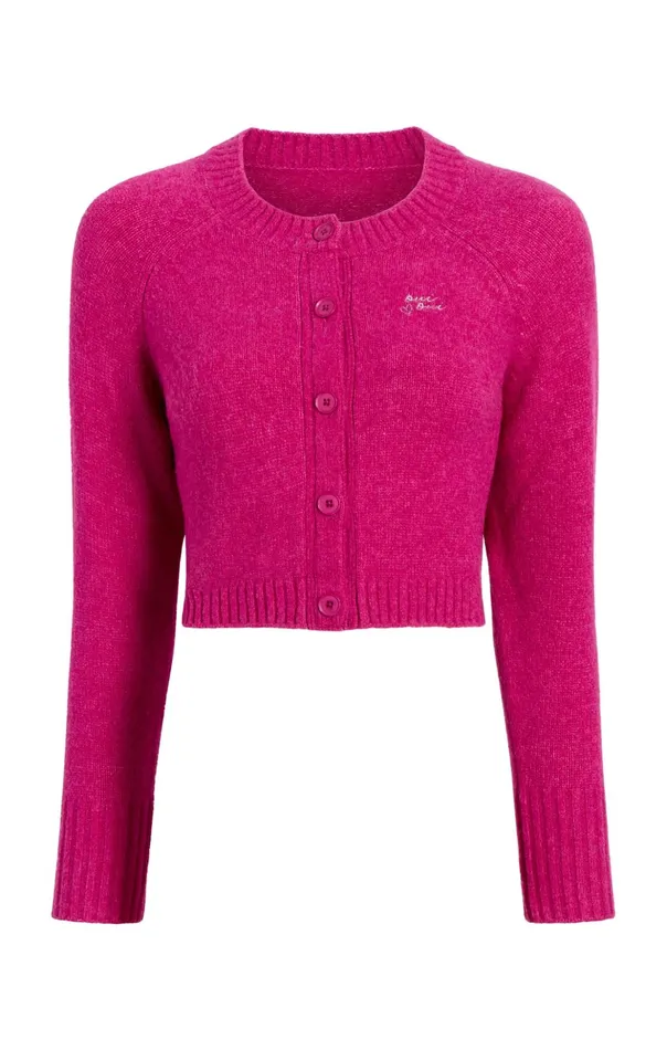 Women Cinq Sept Sweaters and Knits Oui Oui Millie Cardigan Plum Radish
