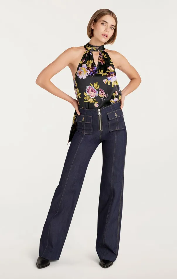 Women Cinq Sept Tank Tops and Camisoles Harlow Top Black Multi