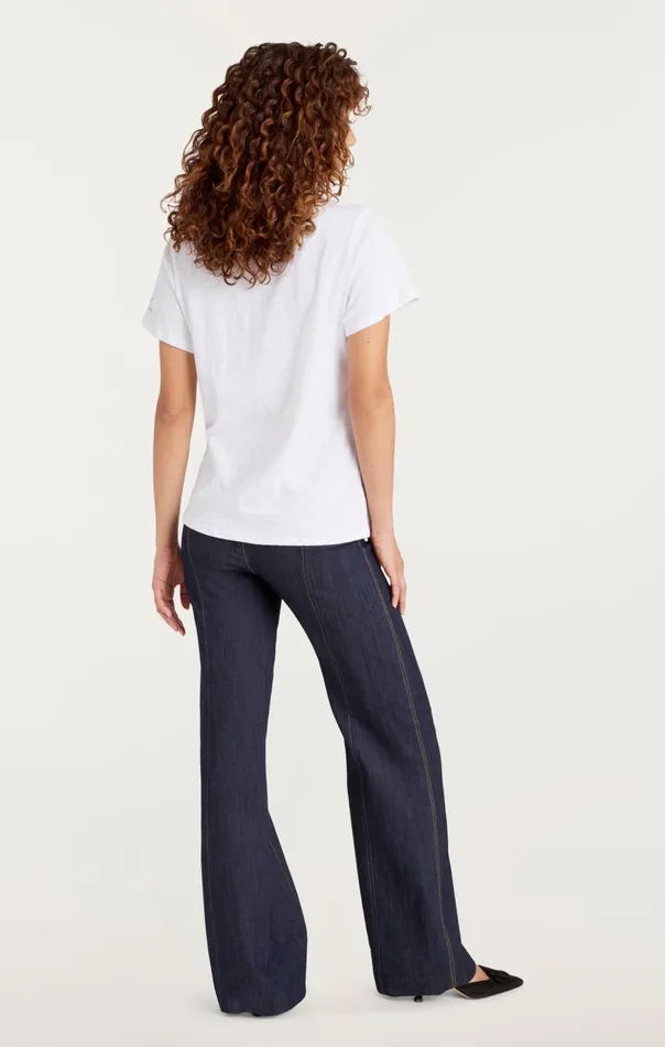 Women Cinq Sept Tees and Pullovers Doodled L039amour Tee Whiteblack
