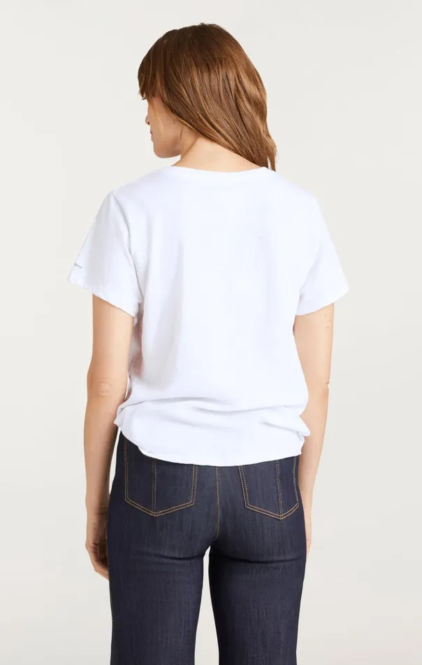 Women Cinq Sept Tees and Pullovers Heatset Mon Amour Tee Whiteblack