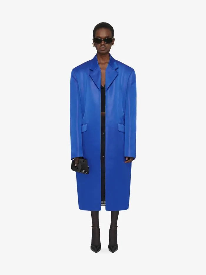 Women Coats and Jackets Givenchy Coat In Silk Satin Duchesse Iris Purple