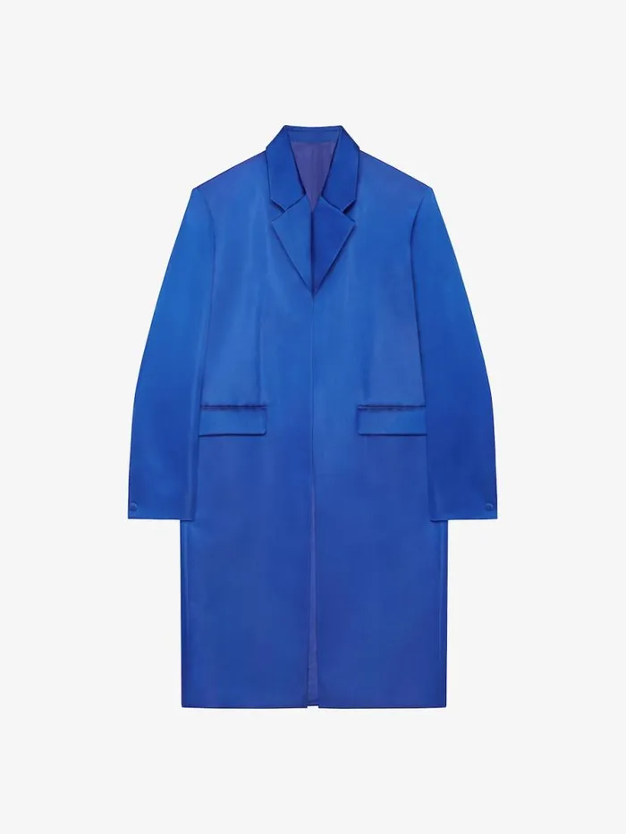 Women Coats and Jackets Givenchy Coat In Silk Satin Duchesse Iris Purple