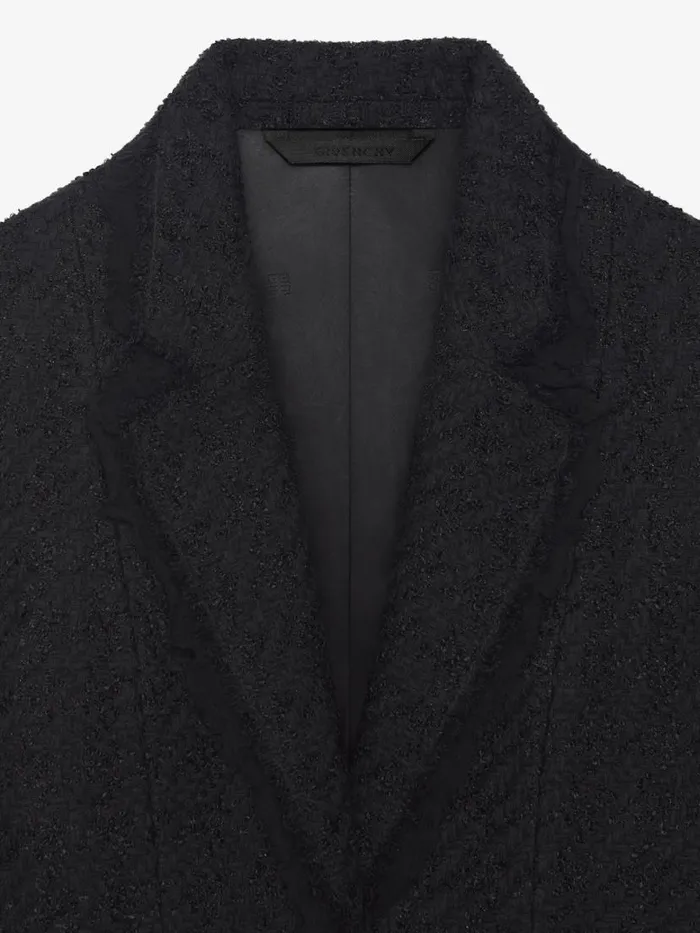 Women Coats and Jackets Givenchy Jacket In Houndstooth Tweed Black