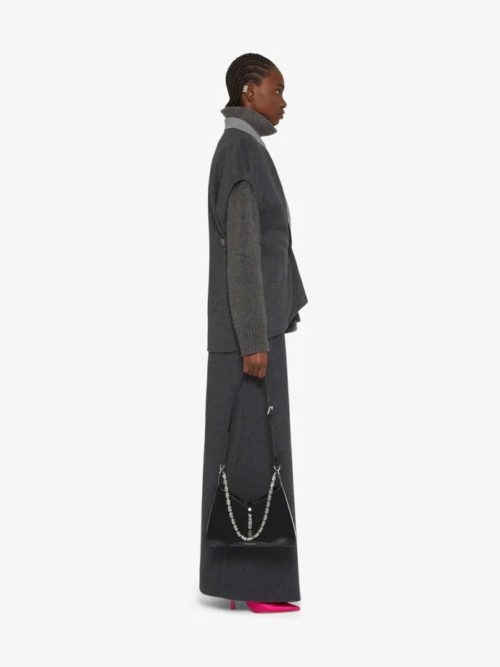Women Coats and Jackets Givenchy Sleeveless Jacket In Double Face Wool And Cashmere Dark Greygrey