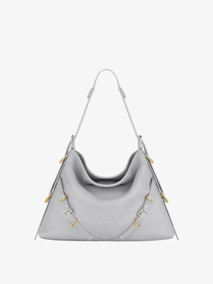Women Crossbody Bags Givenchy Medium Voyou Bag In Leather Light Grey