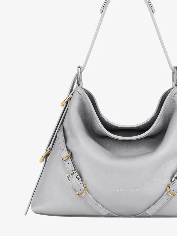 Women Crossbody Bags Givenchy Medium Voyou Bag In Leather Light Grey Women Crossbody Bags Givenchy Medium Voyou Bag In Leather Light Grey