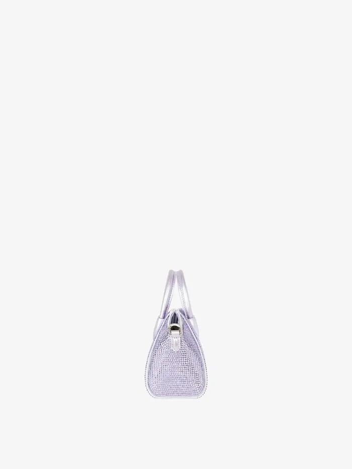 Women Crossbody Bags Givenchy Micro Antigona Bag In Satin With Strass Lavender