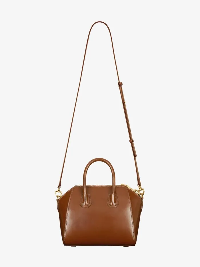 Women Crossbody Bags Givenchy Mini Antigona Bag In Box Leather Walnut Brown