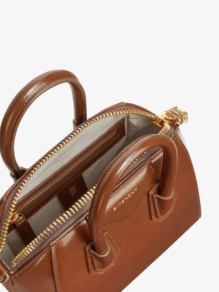 Women Crossbody Bags Givenchy Mini Antigona Bag In Box Leather Walnut Brown