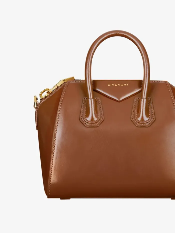 Women Crossbody Bags Givenchy Mini Antigona Bag In Box Leather Walnut Brown
