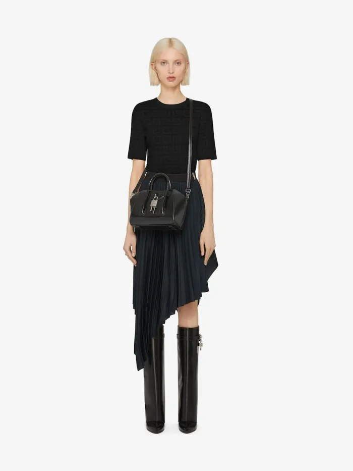 Women Crossbody Bags Givenchy Mini Antigona Lock Bag In Box Leather Black