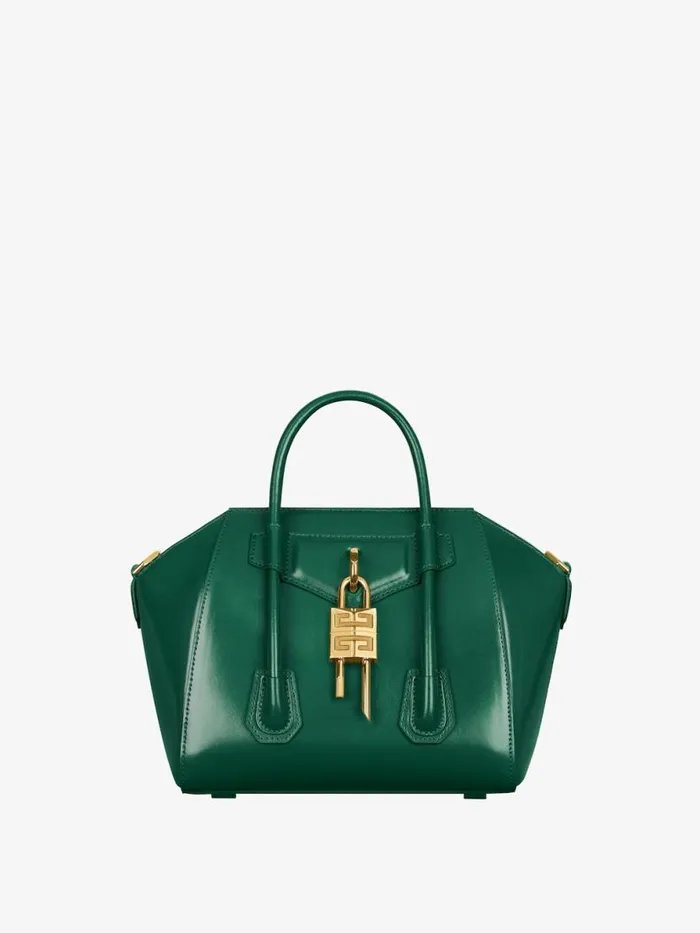Women Crossbody Bags Givenchy Mini Antigona Lock Bag In Box Leather Emerald Green Women Crossbody Bags Givenchy Mini Antigona Lock Bag In Box Leather Emerald Green