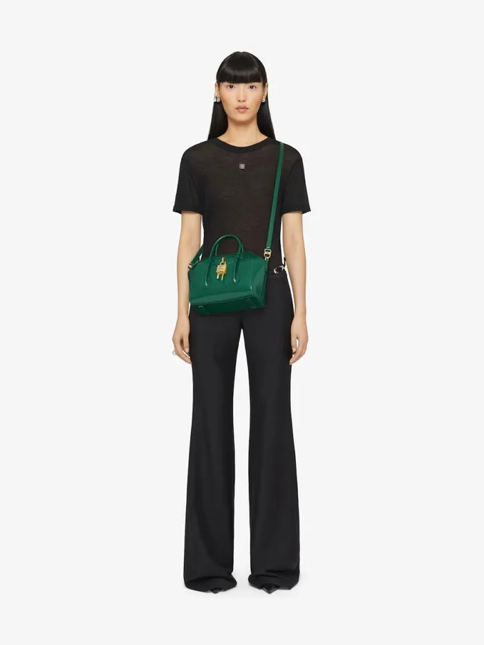 Women Crossbody Bags Givenchy Mini Antigona Lock Bag In Box Leather Emerald Green Women Crossbody Bags Givenchy Mini Antigona Lock Bag In Box Leather Emerald Green